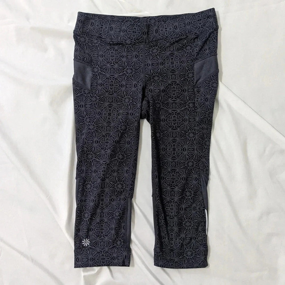 Athleta Printed Bare To Run Knicker, Color Asphalt Starfruit Size XS - Picture 3 of 15